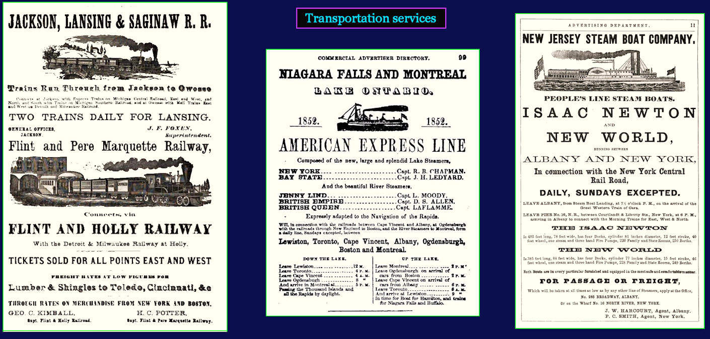 Transportation Ads, 1870